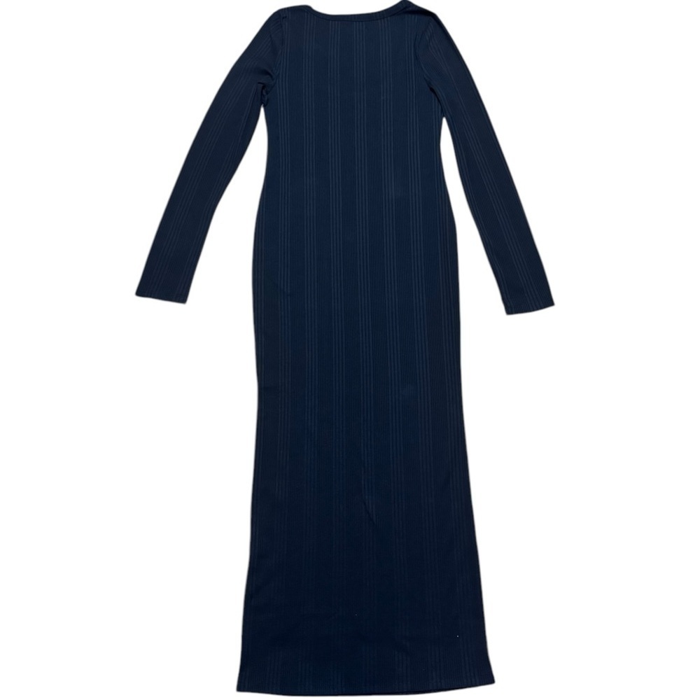 Ribbed Scoop Neck Black Long Sleeve Dress Size 6 (usa, fits snug) Asos